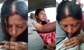 Horny Assamese Boudi Sucking Lover Dick In Car
