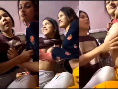 2 desi lesbian girls remove bra to show big tits for fun