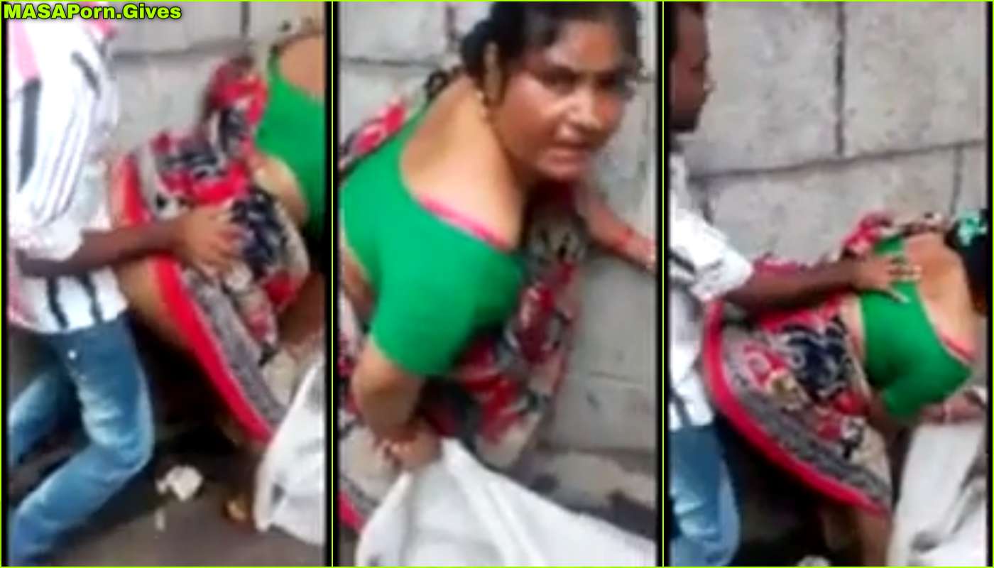 Madras aunty public placela saree thuki ool