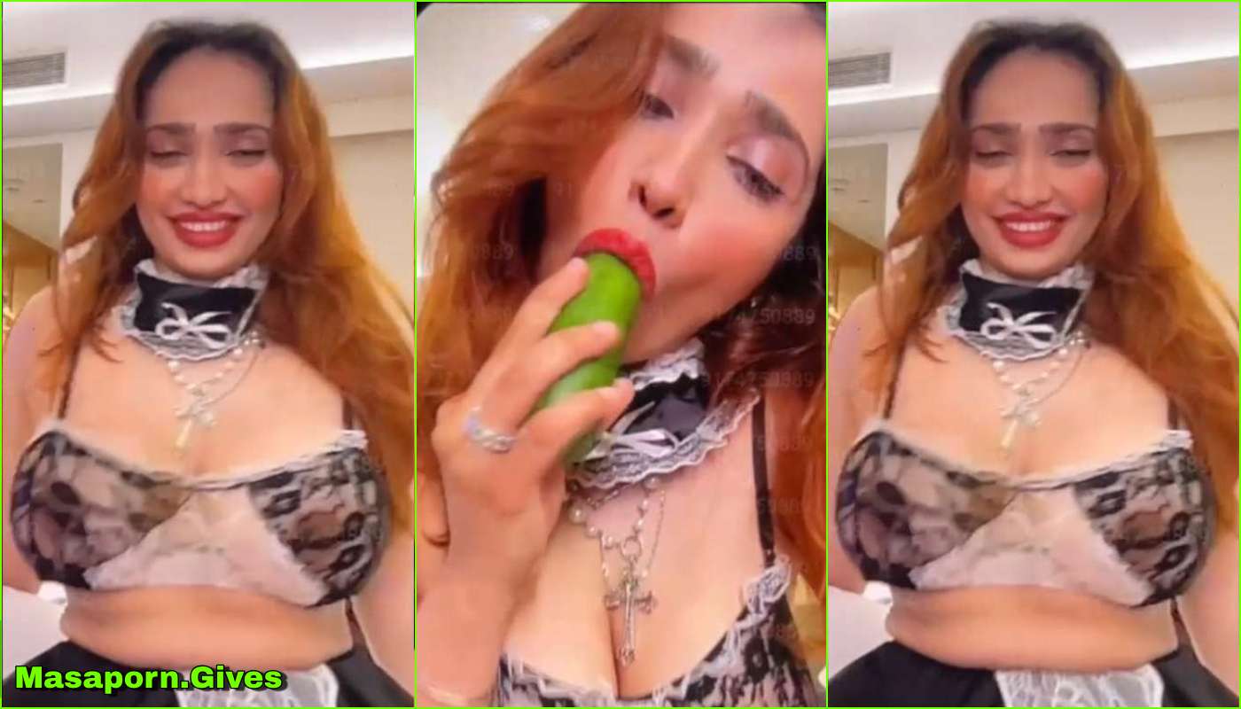 Aditi mistry Nude Nipple in Black lingerie Sucking Cucamber