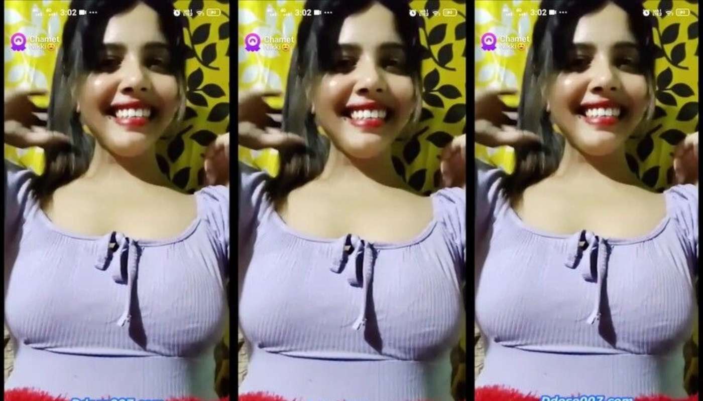 Nikki Insta Influencer Full  Nude Boobs Show and Pressing on Chamet Live